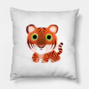 Baby Tiger White Pillow