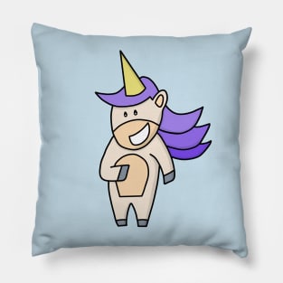 Smiling unicorn Pillow