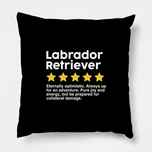 Labrador Retriever funny rating quote Pillow by Messed Ups