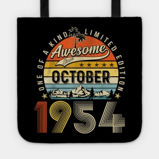 Awesome Since October 1954 Vintage 69th Birthday Tote