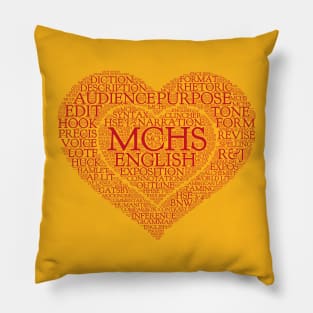 MCHS English Love Tee Shirt (Red Text) Pillow