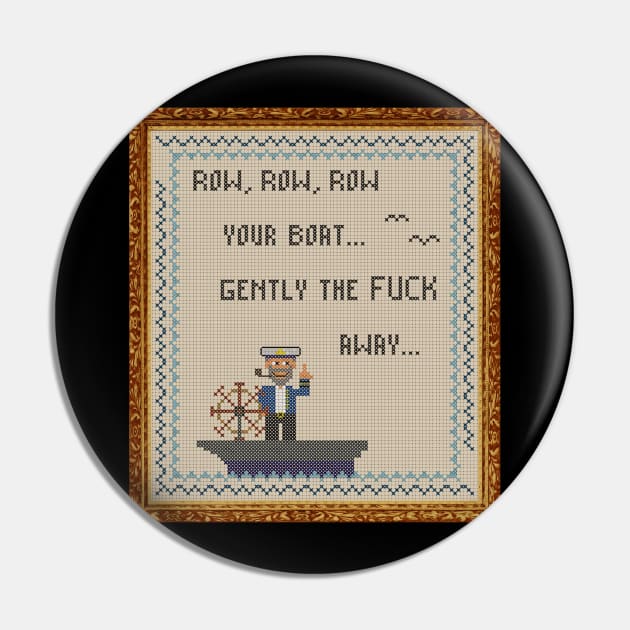 Salty Cap'n Dirty Cross Stitch Pin by DirtyNana