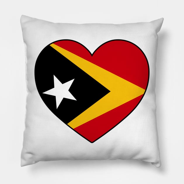 Heart - Timor-Leste Pillow by Tridaak