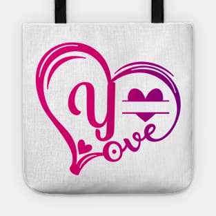 letter y monogram in the shape of love Tote