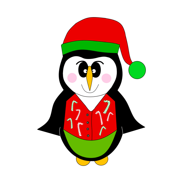 MERRY Christmas Festive Penguin by SartorisArt1