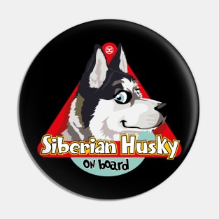 Siberian Husky On Board - Black Pin