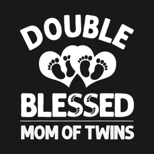 Funny New Mom Of Twins Gift For Women Mother Announcement T-Shirt