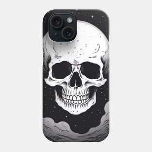 skeleton head in space with stars in the background Phone Case