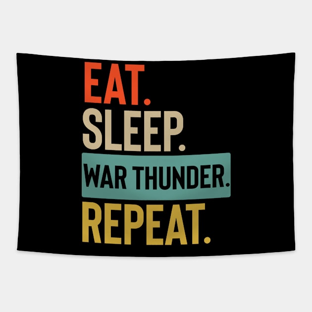 Eat Sleep war thunder Repeat retro vintage colors Tapestry by Lyume