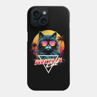 Retro Wave Siberian Cat Miami Shirt Phone Case