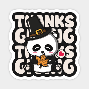 Cute Panda Happy Thanksgiving Magnet