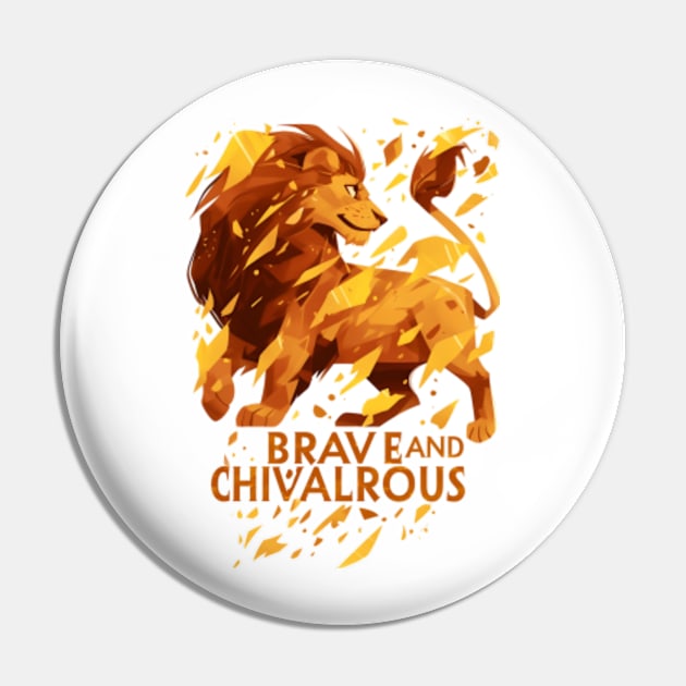 Brave and Chivalrous - Confident Lion - Fantasy Pin by Fenay-Designs