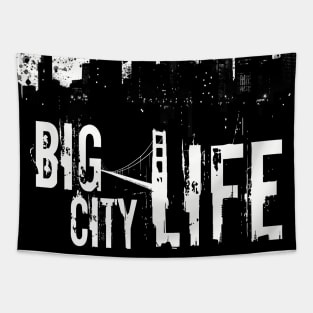 big city life black n white Tapestry