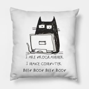 I are programmer.I make Computer Beep Boop Beep Boop Pillow