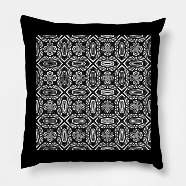 Monochrome maze pattern Pillow by Gaspar Avila