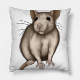 Cute Rat Drawing Pillow