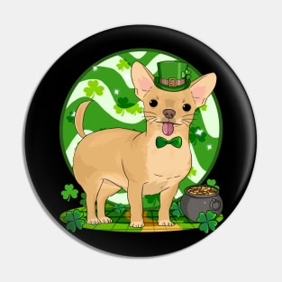 Chihuahua Dog St Patricks Day Leprechaun Pin