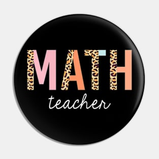 Leopard Math Teacher Cute Back To School Supplies Women Pin