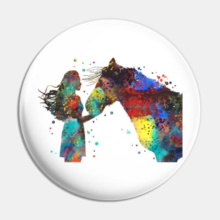 Girl with horse Pin