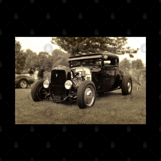 1929 Ford, Model A - black white by hottehue