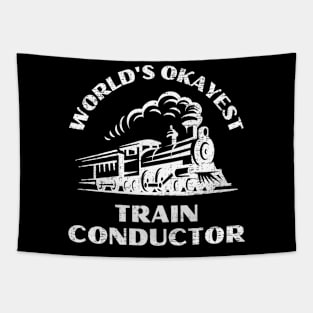 Worlds Okayest Train Conductor Tapestry