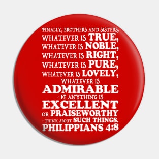 Philippians 4:8 Think About Such Things Pin