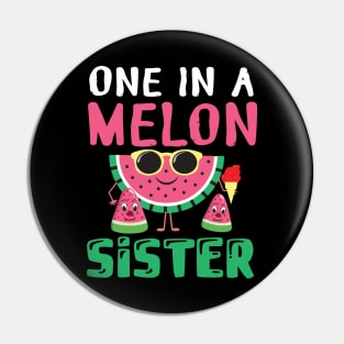 Glasses Watermelon One In A Melon Sister Brother Cousin Mom Pin