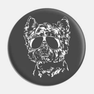 Cool West Highland White Terrier with sunglasses Pin