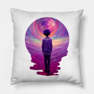 Near death experience under the tunnel paintings Pillow