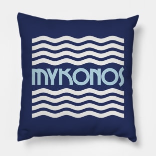 Mykonos, Greece (white blue) Pillow