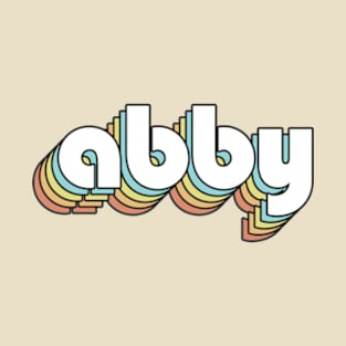 Abby - Retro Rainbow Typography Faded Style T-Shirt