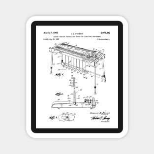 Electric Guitar Patent - Music Lover Musician Art - White Magnet