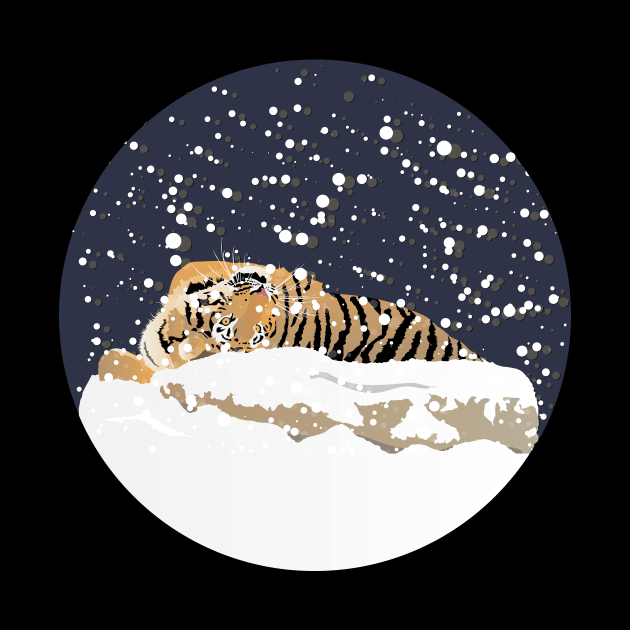 Siberian Tiger Playing with Snow by NorseTech