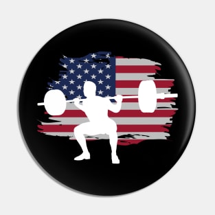 Squats - Powerlifting USA Flag Pin