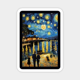 Starry night style Australian city Magnet