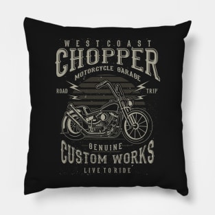 West Coast Chopper Motorcycle Garage Genuine Custom Works Live To Ride Pillow