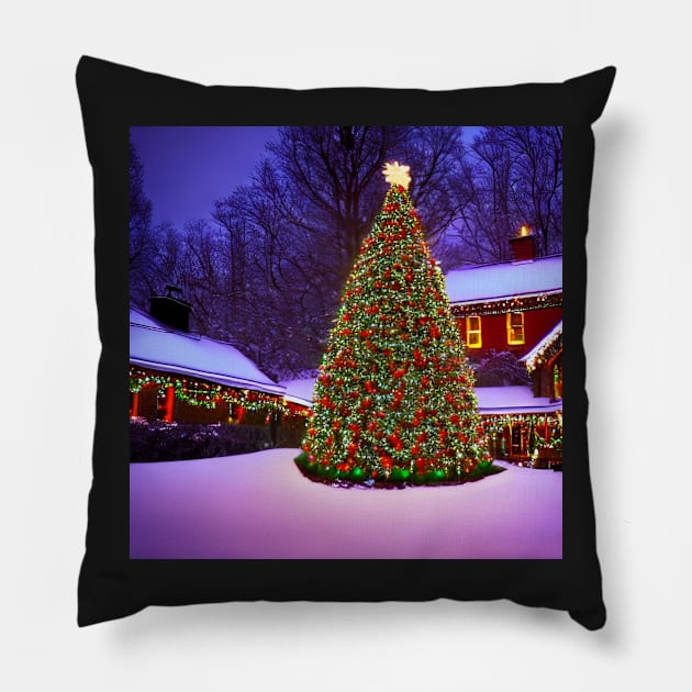 Christmas Tree in the Snow Pillow by robsteadman