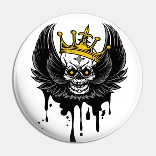 skull with wings and crown Pin