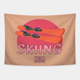 Skiing Mom Tapestry