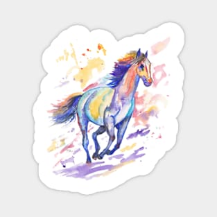 Rainbow Running Horse Magnet