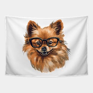 Pomeranian Illustration Tapestry