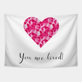 Pink camo hart for valentines day Tapestry