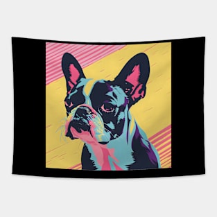 70s Boston Terrier Vibes: Pastel Pup Parade Tapestry