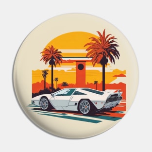 Miami Vice white Ferrari Pin