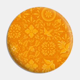 Mexican Yellow Talavera Tile Pattern by Akbaly Pin