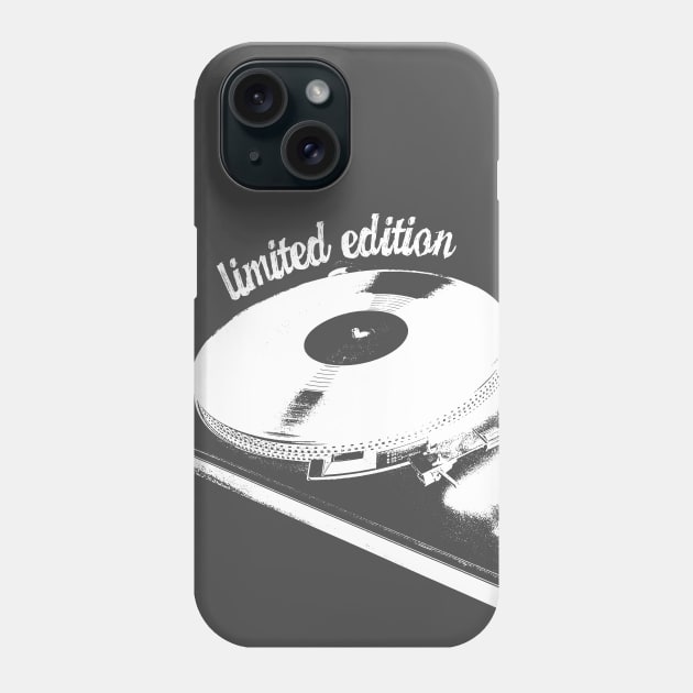 White Turntable And Vinyl Record Illustration Phone Case by Spindriftdesigns