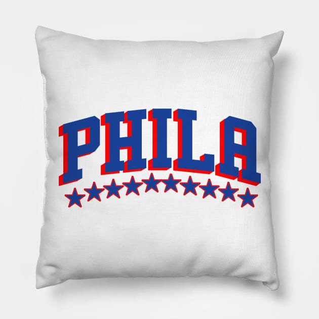 Sixers - Phila (Blue and Red) Pillow by scornely