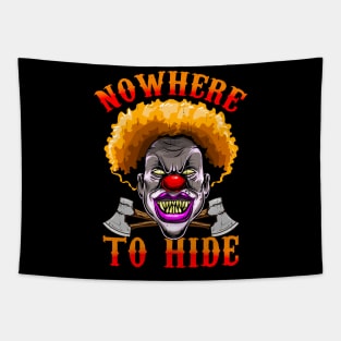 Halloween Scary Clown Nowhere To Hide Horror Clown Gift Tapestry