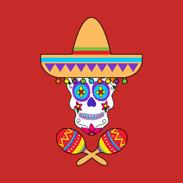 Day of the Dead Sombrero Maracas by 4Craig