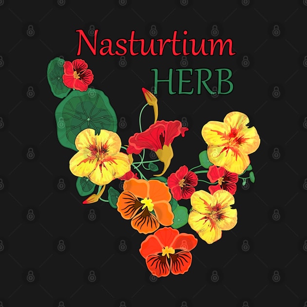 Nasturtium Herbs-Herb plant Nasturtium-Spring-Summer- Nasturtium  flowers by KrasiStaleva